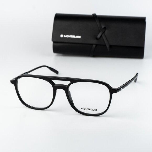 Montblanc Men Eyeglasses Black Pilot MB0198O 001 NEW AUTHENTIC